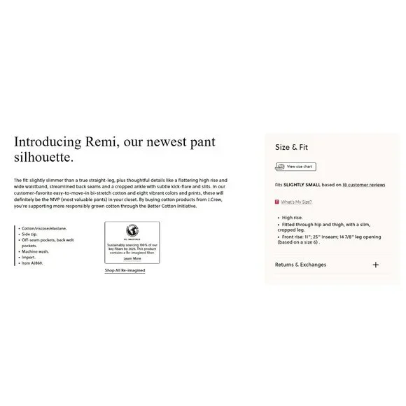 J. Crew Remi Pant, NEW, Grey, 8P, bi-stretch cotton, work pants, grayish… - Picture 9 of 9